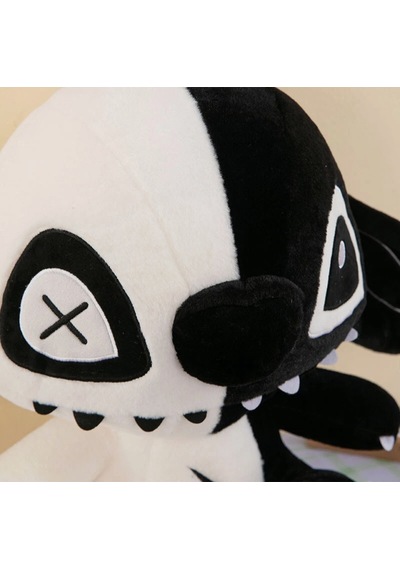 Gost Stitch Peluş Oyuncak Siyah Gözlü Siyah Beyaz Stich Peluş 20cm Çok Renkli