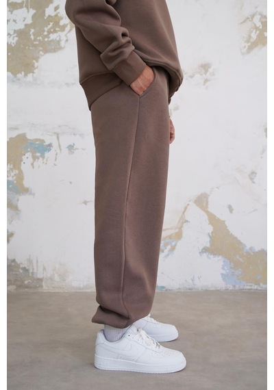Açık Kahve Cozy Basic Paça Lastik Oversize Eşofman Açık Kahve