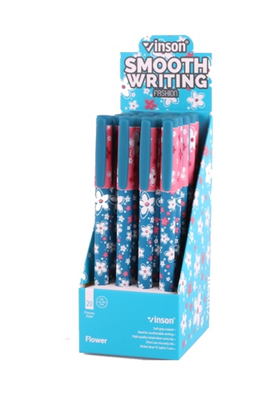 Vinson Jel Kalem Fashıon Flower Desenli 20 Li A18 Çok Renkli