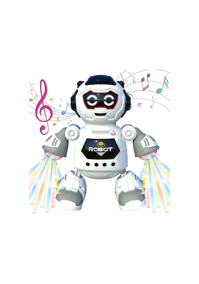 3d Disko Işıklı Ve Müzikli Dans Eden Elektronik Oyuncak Robot Piller Hediye 20 Cm.