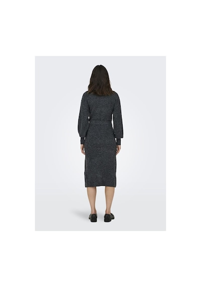 Only Strickkleid Onlthılde Langes Kleid Dark Grey Melange