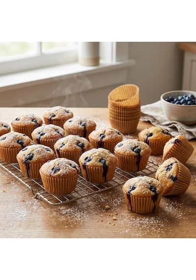 Lexroo 100 Adet Kraft Kek Kapsülü Cupcake Muffin Kalıbı Yanmaz Yapışmaz Yağlı Kağıttan Tek Çok Renkli