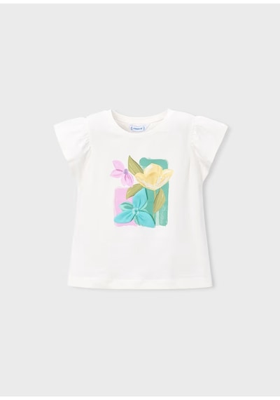 Mayoral Kız Çocuk T-shirt 3007 Krem