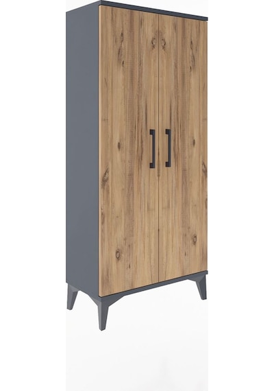 Arges Dolap 2 Raflı 2 Kapaklı 60x30x134 Antrasit-çam Antrasit