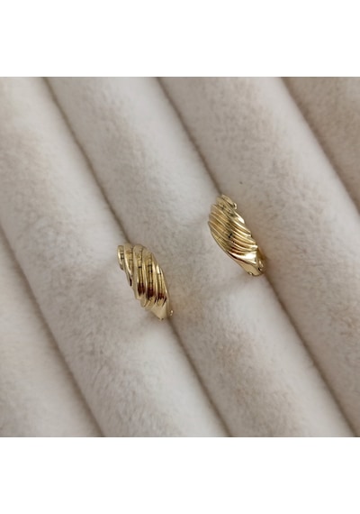 Lente Aksesuar Xuping Kararmaz Çelik Gold Burgu Model Vintage Küpe Altın