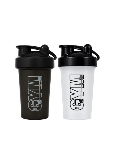 Gym Shaker 550 Ml Ölçekli Ve Sızdırmaz Kapaklı Protein Shaker 2'li Set Siyah+şeffaf Siyah-şeffaf