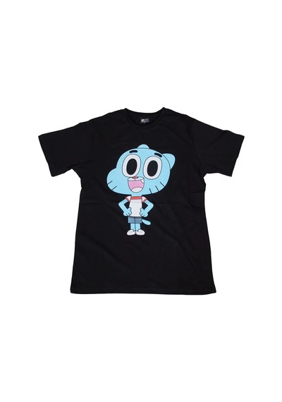 Gumball Watterson Tişört Siyah Çok Renkli
