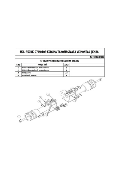 Moto Üçel Cfmoto 450 Nk Uyumlu Motor Koruma Takozu