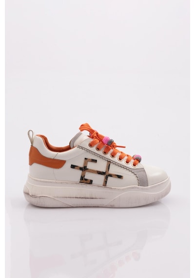 Dgn 1023 Kadin Sneaker Ayakkabi 1023-2007-R0299 Beyaz - Turuncu