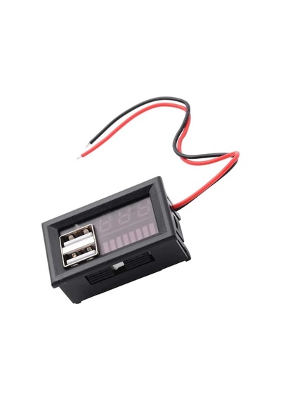 Usb Çıkışlı Dijital Voltmetre Ekranlı 5v 2a Apple Uyumlu iOS -android Çıkışlı