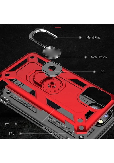 Ally iPhone Uyumlu 11 Pro Max 6.5inch Yüzüklü Kılıf Armor Shockproof Ring Kılıf- 5775 Mh-hs1959-3314
