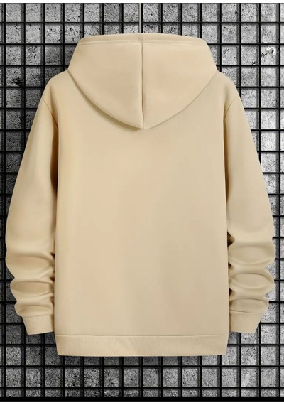 Blackjack Giyim Losangeles Baskılı Kapüşonlu Sweatshirt Bej