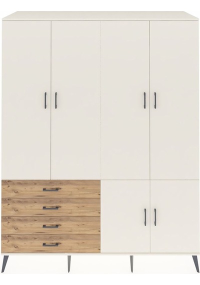 Kronos Gardrop 7 Raflı 4 Çekmeceli Tek Askılı 176x59x221 Aytaşı-aytaşı/çam Beyaz Kronos Gardrop 7 Raflı 4 Çekmeceli Tek Askılı 176x59x221 Aytaşı-aytaşı/çam Beyaz
