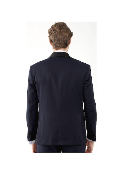 Dufy Lacivert Erkek Slim Fit Sivri Yaka Smokin Takım - 92417 Lacivert