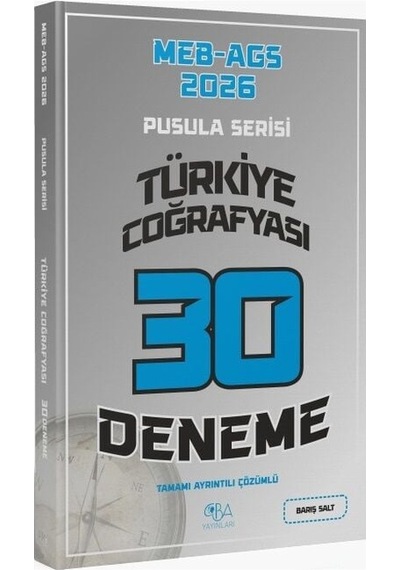 Cba Yayınları 2026 Meb-ags Türkiye Coğrafyası 30 Deneme Çözümlü Pusula Serisi - Barış Salt