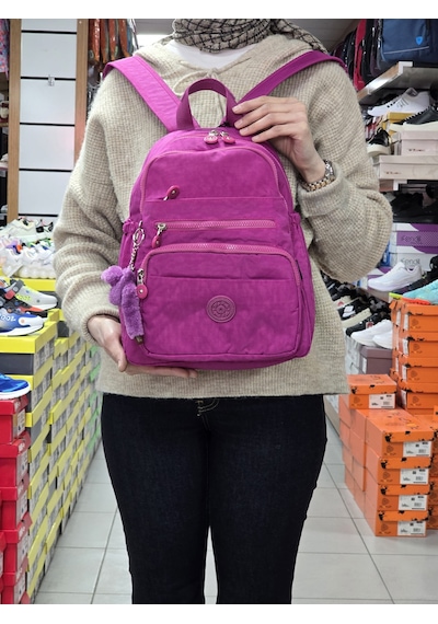 My Polo 2113-8745 Kadın Krinkıl Kumaş Çok Gözlü Astarlı Petli Su Mor