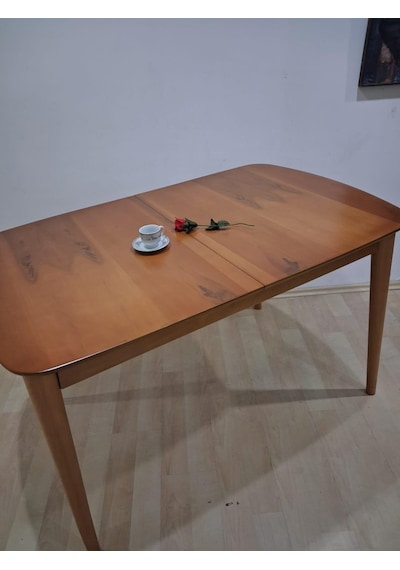 Masa Oval 90642 Retro Ayak Model Kayın Retro Açılır Parlak Açık Ceviz Tabla El Yapım Kahverengi Masa Oval 90642 Retro Ayak Model Kayın Retro Açılır Parlak Açık Ceviz Tabla El Yapım Kahverengi