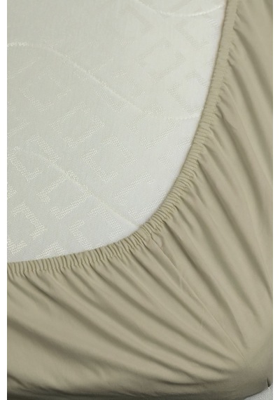 %100 Pamuk Ranforce Premium King Size Lastikli Çarşaf - Bej Bej