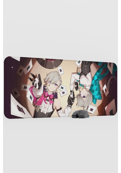 Lyney Genshin Impact Anime Gacha V5 - 90x40 Xxl Gaming Mouse Pad Fare Altlığı