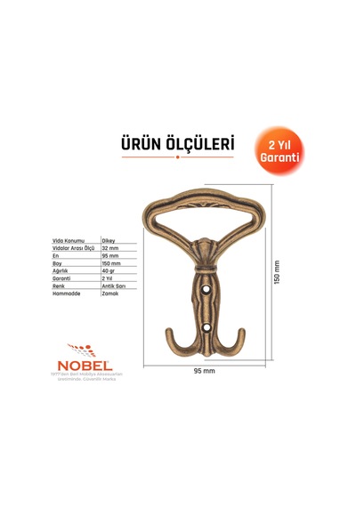 Klasi K Portmanto Askısı, Metal Vestiyer Askısı, Anti K Sari, Duvar Ve Dolap Askılığı 5'li Set Vidalı