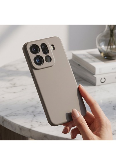 Caseonn Oppo Find X9 Pro Kılıf Kamera Korumalı Mikrofiber Astarlı Lansman Gri