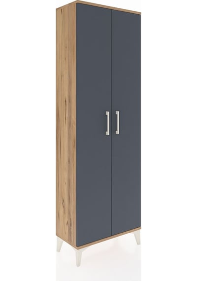 Arges Dolap Tek Raflı 2 Kapaklı Tek Askılı 60x30x182 Çam-antr... Çam