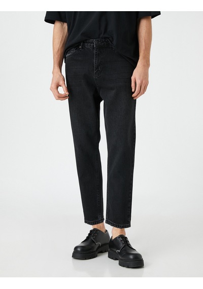 Koton Loose Fit Kot Bol Pantolon - Steve Jean Siyah 3sam40149nd Siyah