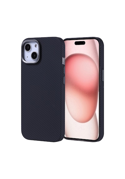 Apple iPhone Uyumlu 15 Kılıf Ultra İnce Magsafe Karbon Fiber Görünümlü İnce Hafif Pazarplus Yeşil