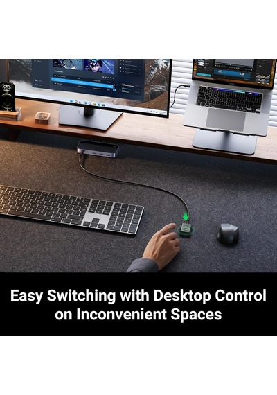 Usb Anahtarı 2pc 3.0 Switcher C 2'si 4 Çıkışlı, Masaüstü Denetleyicisi Kvm 2 A'dan A'ya Kablolu Alüminyum Muhaf