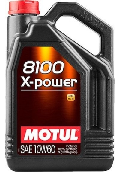 Motul 8100 X-Power 10W-60 Tam Sentetik Motor Yağı 5 L + Cam Suyu