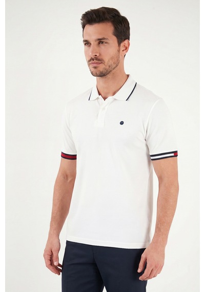 Buratti Pamuklu Regular Fit Düğmeli Polo T Shirt Erkek Polo T Shirt 5904066 Beyaz