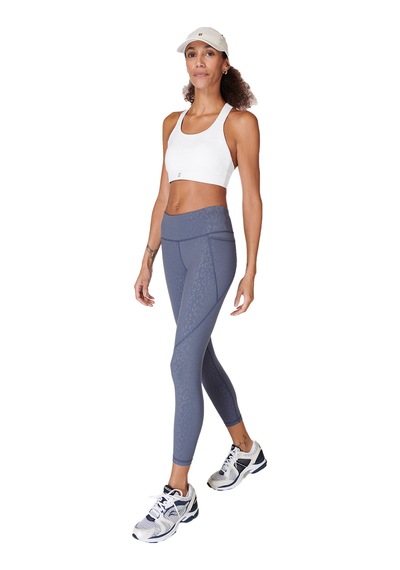 Sweaty Betty Power 7/8 Emboss Workout Kadın Koşu Tayt Mavi