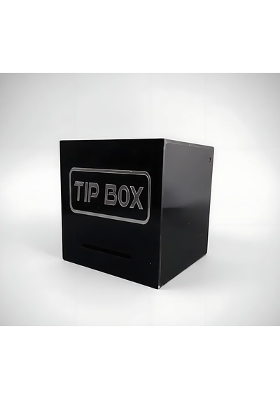 Kare Tipbox - Bahşiş Kutusu Siyah - 14x14xh13cm