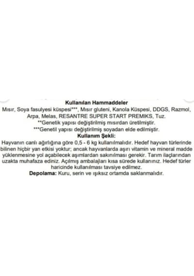 Resantre Süper Start Kuzu Ve Buzağı Konsantre Yem 25 Kg
