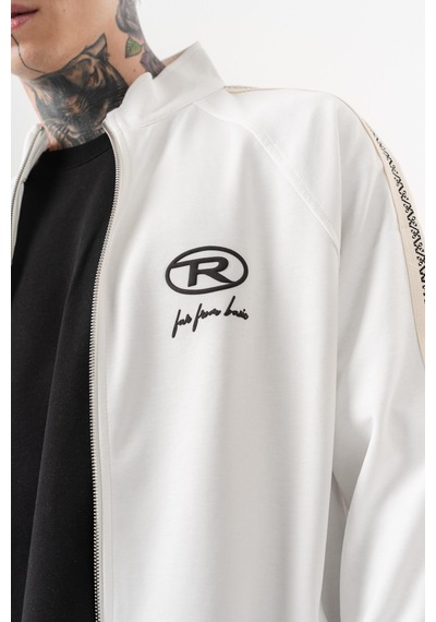 Respire Erkek Ffb Şerit Detaylı Dik Yaka Doubleface Zip Oversize Sweatshirt Ekru