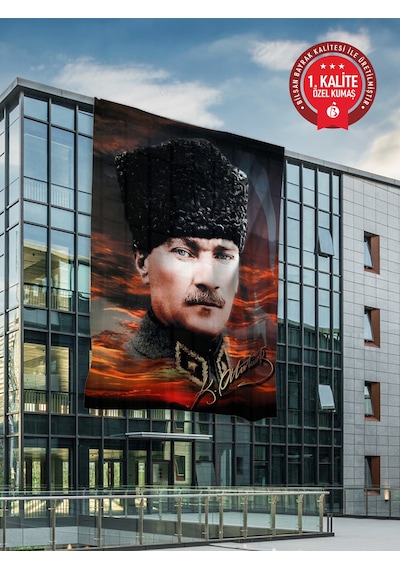 Atatürk Bayrağı 100x150 Cm - Raşel Kumaş 1. Kalite No4 100 x 150 CM