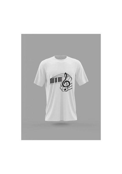 Tarzsokak Mavi Unisex Öğretmenler Günü Müzik Öğretmeni Sol Anahtarı Baskılı T-shirt Pnrmtshrt Beyaz