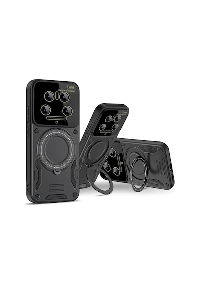 Xiaomi Mi 14 Ultra Uyumlu Kılıf Joy Lens Standlı Kapak - Mor