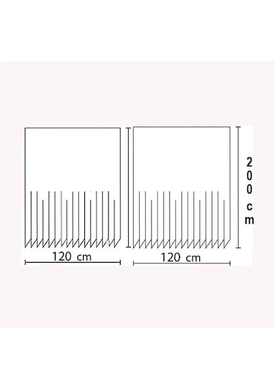 Banyo Perdesi 2x120x200 Çift Kanat Duş Perdesi Halka Hediyeli Duşakabin Perdesi 2108 Beyaz