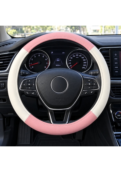 Geçme Direksiyon Kılıfı Pembe-beyaz