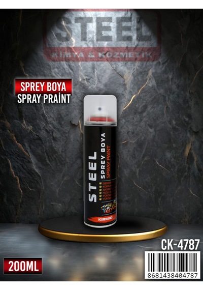 İst Steel Sprey Boya Kırmızı 200 Ml Kirmizi