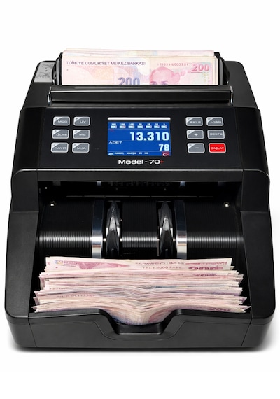 Sesli Karışık Para Sayma Makinesi Mıx 70+ Siyah Tl - Euro Karışık Sayım, Dolar Adet Sayım