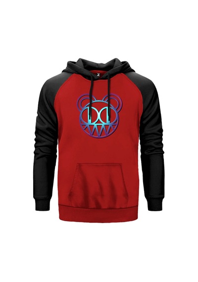 Radiohead Neon Kırmızı Renk Reglan Kol Sweatshirt