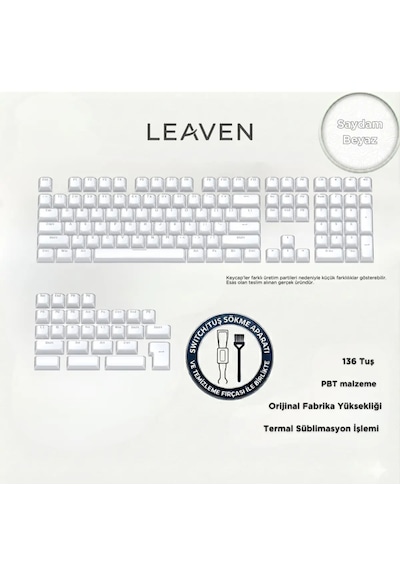 Mekanik Klavye Crystal Jelly Keycap -136 Tuşlu Yarı Saydam  Rgb Tuş Takımı Beyaz