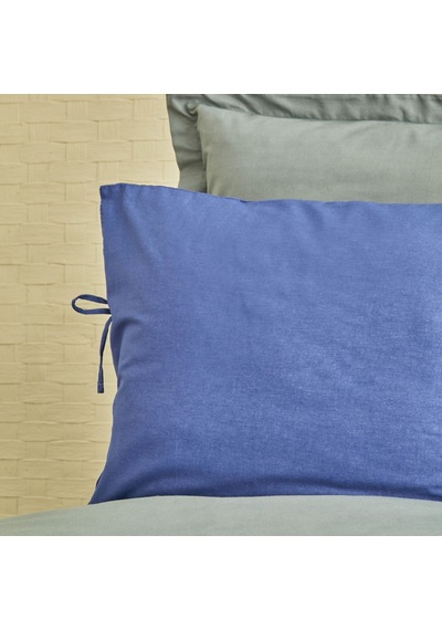 Karaca Home Basic Gri Indigo %100 Pamuk Çift Taraflı Çift Kişilik Gri