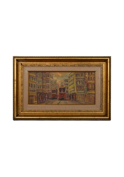 İstiklal'in Kırmızı Tramvayları Ve Beyoğlu Dokusu 27 x 43 CM