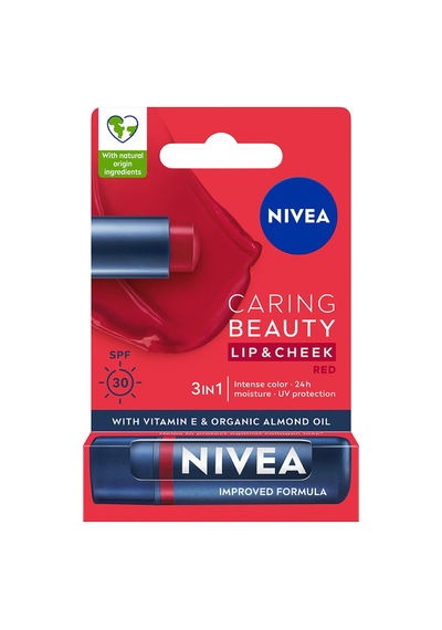 Nivea Lip Care Caring Beauty Red 5ml - 4 Adet Tarı