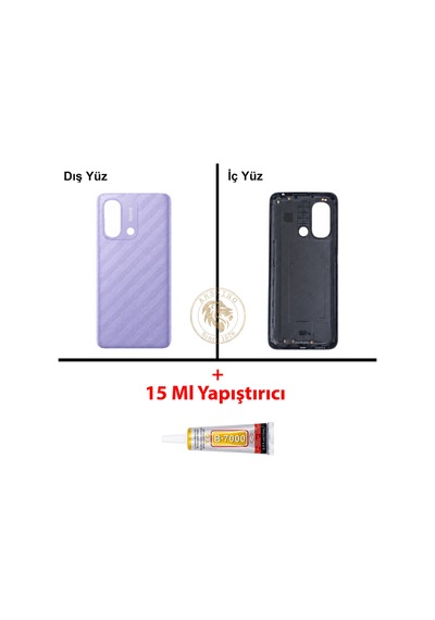 Xiaomi Redmi 12c Lavanta Moru Arka Pil Kapağı Batarya Kapağı Lazer Kesim + B-7000 Yapıştırıcı Çok Renkli
