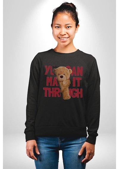 Bunu Alabilirsin Çantadan Çıkan Ayı Unisex Siyah Baskılı Sweatshirt Siyah Bunu Alabilirsin Çantadan Çıkan Ayı Unisex Siyah Baskılı Sweatshirt Siyah