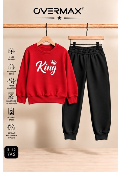 Overmax King Baskılı Çocuk Eşofman Takımı Kapüşonsuz Sweatshirt & Eşofman Altı Kırmızı Üst-siyah Alt - 921711866 Kırmızı Üst-siyah Alt Overmax King Baskılı Çocuk Eşofman Takımı Kapüşonsuz Sweatshirt & Eşofman Altı Kırmızı Üst-siyah Alt - 921711866 Kırmızı Üst-siyah Alt